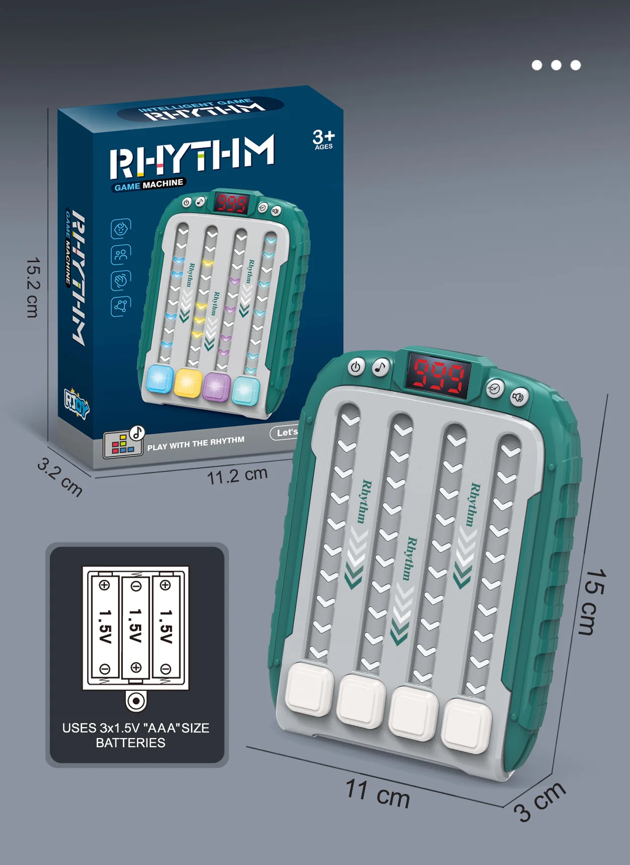 Gioco a spinta rapida Pop Bubble Up Toys RHYTHM Palmare Pop Light Up It Gioco Giocattolo antistress