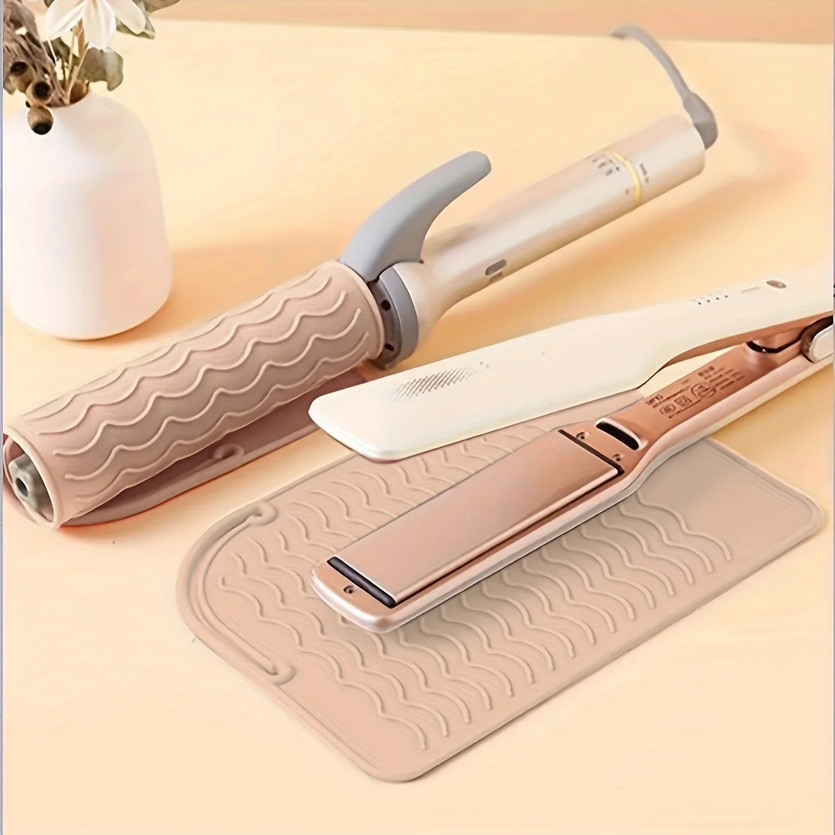 1 PC ซิลิโคนทนความร้อนสำหรับเครื่องมือจัดแต่งทรงผม, แผ่นรองสำหรับดัดผมและเครื่องหนีบผม, แบบพกพาจัดแต่งทรงผมความร้อน