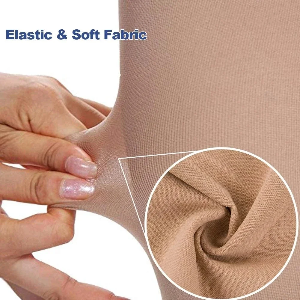 Medias médicas de compresión para pantorrilla, medias de presión graduadas para dar forma a las venas varicosas, medias elásticas con punta abierta hasta la rodilla, S-XL
