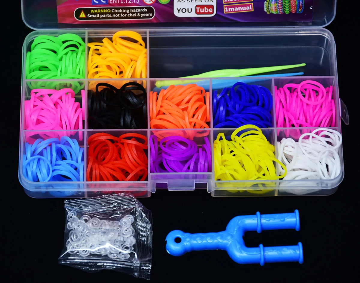 ยางยืดหยุ่น DIY ชุดเครื่องมือที่มีสีสันสานสร้อยข้อมือหัตถกรรมชุดสาวของขวัญของเล่นเด็กสําหรับเด็ก 7 8 10 ปี