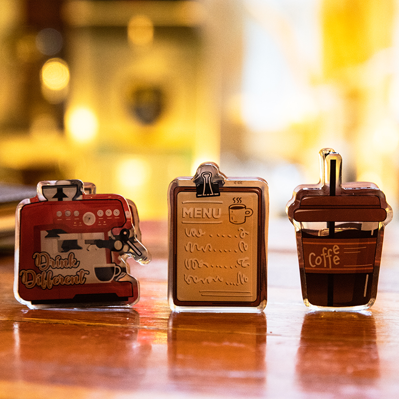Yoofun 2 Stück niedliche Kaffeezeit-Clips aus Acryl für Tagebuch, Scrapbooking, Planer, Fotonotizen, Schreibwaren