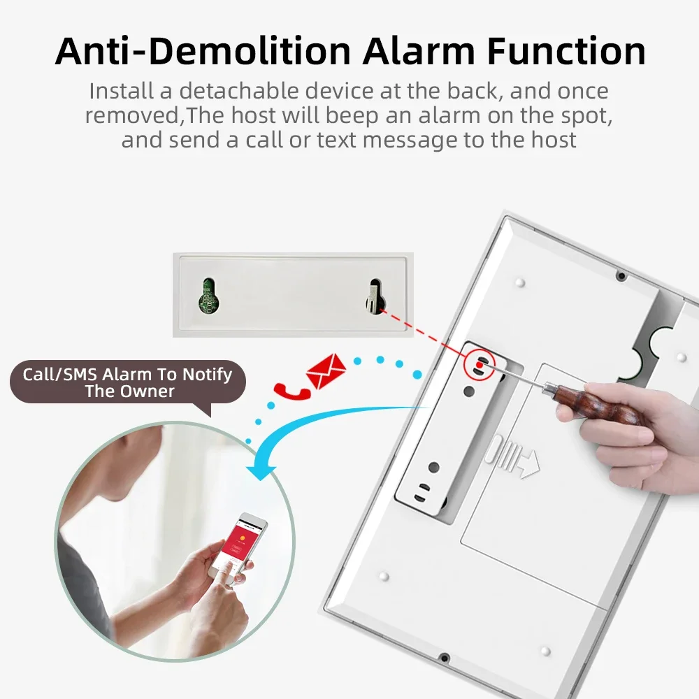 Wifi GSM Nhà Hệ Thống Báo Động Đầu Báo Khói Báo Động Chống Trộm Có Cảm Biến Chuyển Động Cho Tuya SmartLife Ứng Dụng Nhà Báo Động