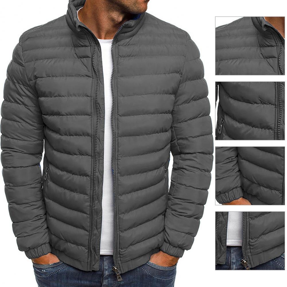 Stylowy płaszcz męski Casual Puffer Jacket Slim Fit Stand Collar Men Coat Comfortable