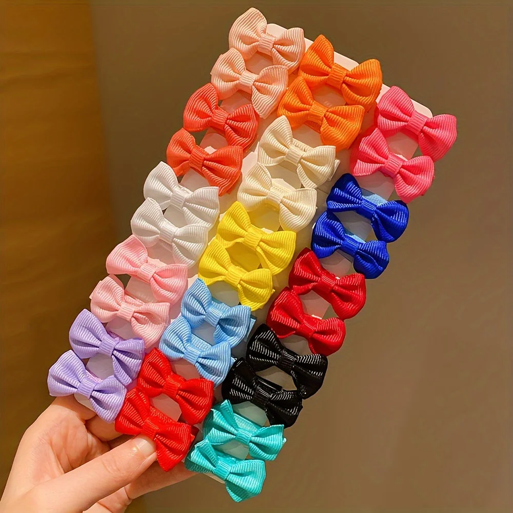 30/90 unidades de grampos de cabelo fofos de tecido cor dopamina para meninas acessórios de cabelo com laço fofo