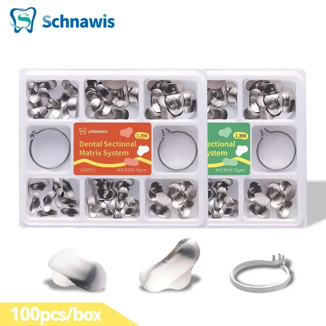 100 Stück/Box Dental Schnitt matrix System Dental Schnitt Matrix Band Harz Klemm-/Trenn ring Zahnarzt Werkzeuge