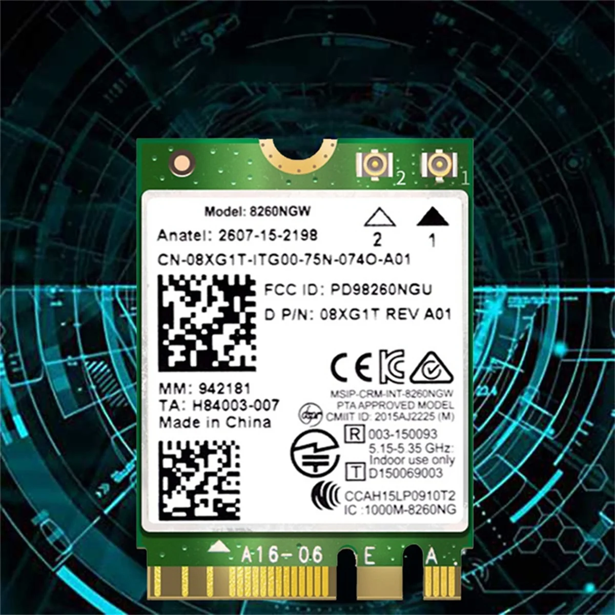 BABQ 2PCS 8260 8260NGW Scheda WiFi + Antenna 2.4G/5Ghz 867M Bluetooth 4.2 NGFF M.2 Modulo scheda WiFi wireless per Intel AC 8260