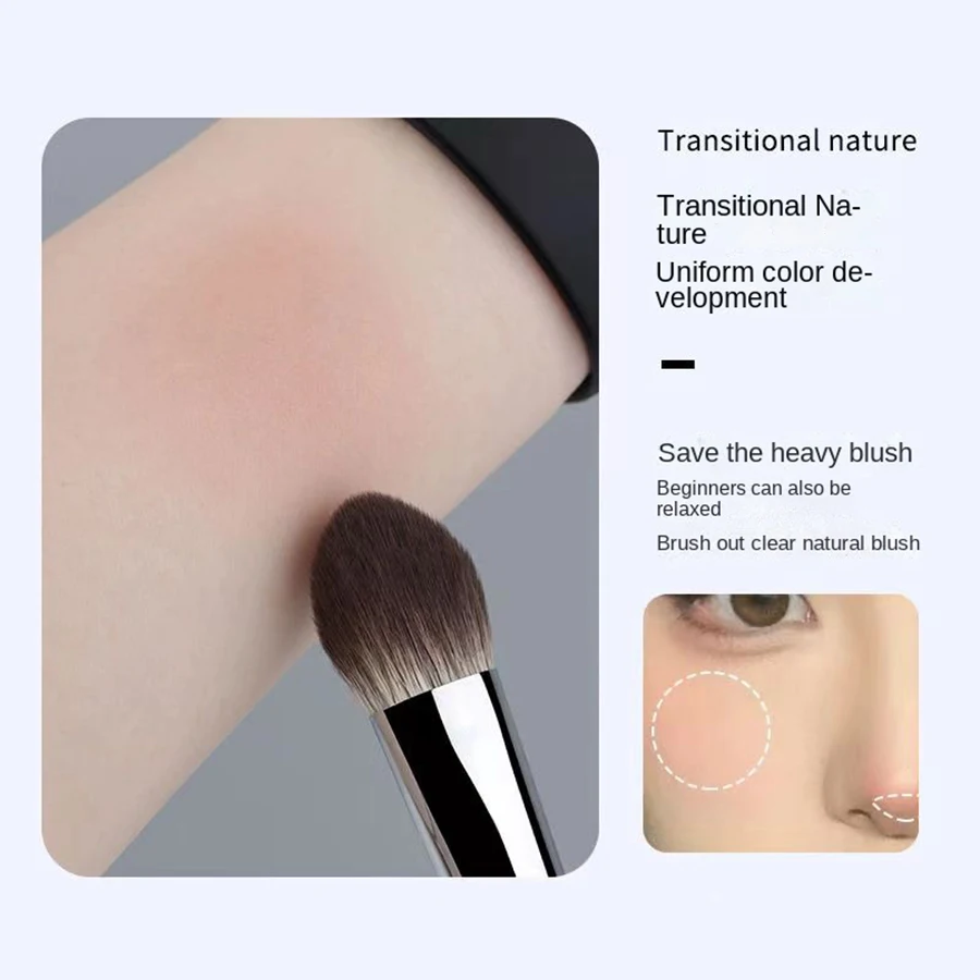 Brocha para colorete con forma de corazón de melocotón, colorete en polvo, crema, colorete líquido, brochas de maquillaje planas, pequeñas y precisas, herramientas de maquillaje