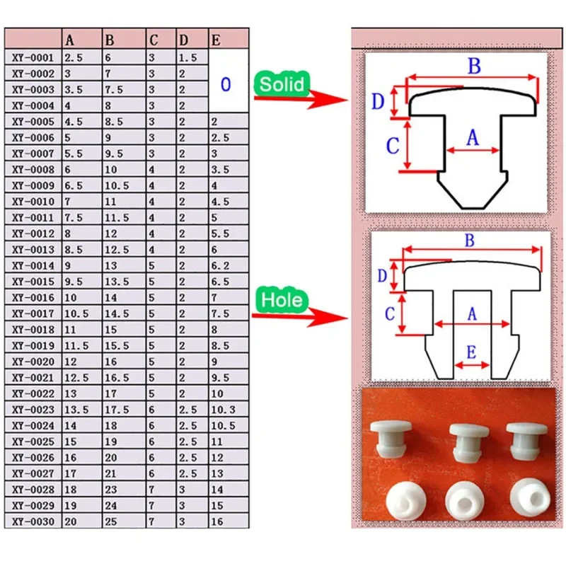 흰색 실리콘 고무 구멍 캡 스냅온 플러그 블랭킹 엔드 캡 씰 스토퍼 2.5mm ~ 50.6mm