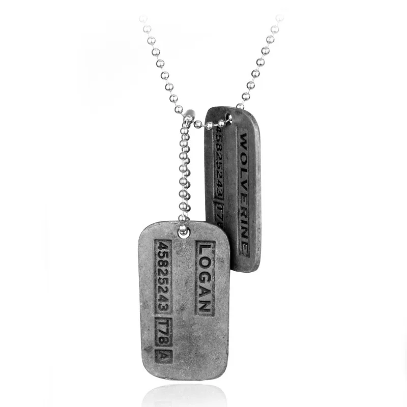 Film X-Men Wolverine Collana con carta militare Ciondolo Moda Supereroe Logan Howlett Cosplay Collane per periferiche