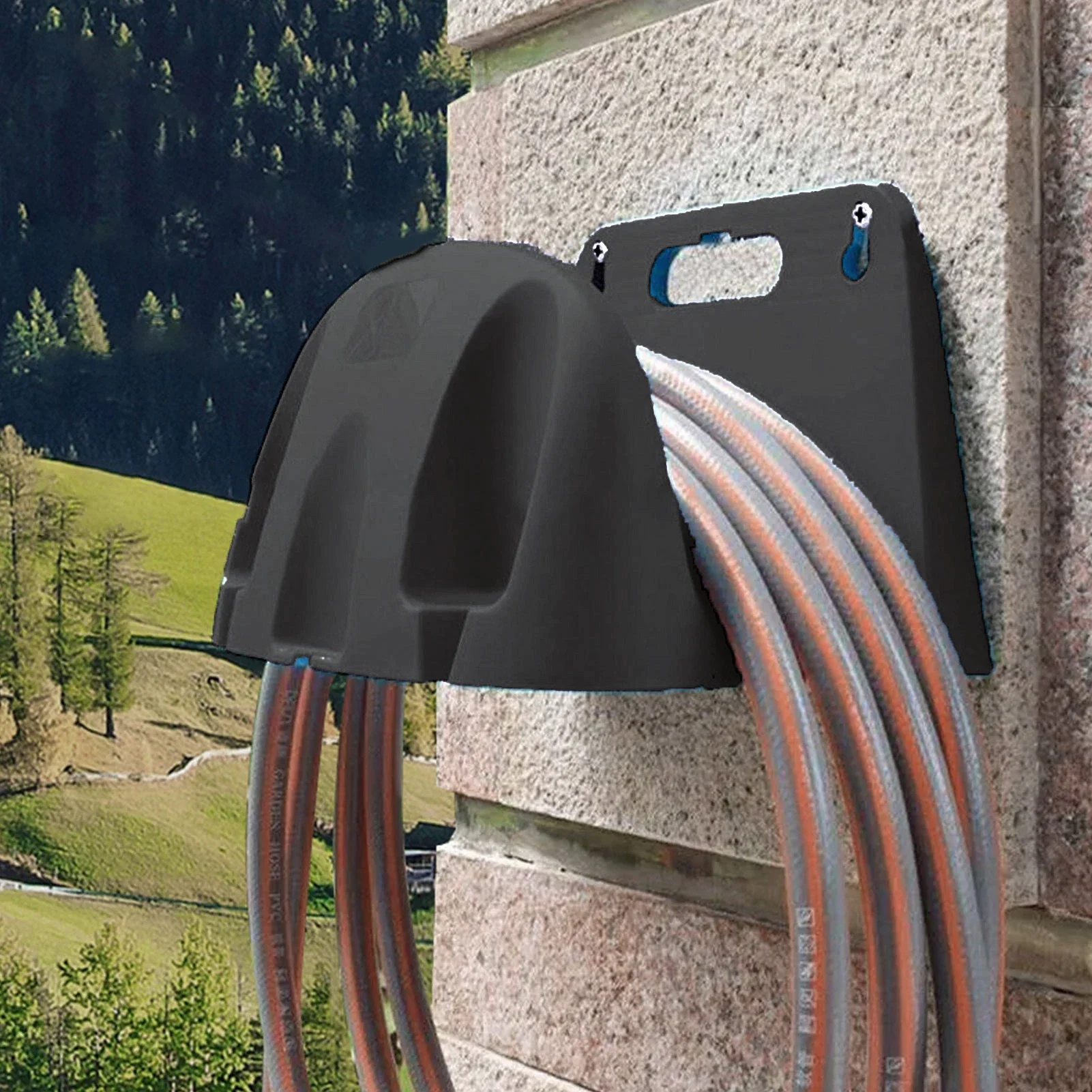 Kunststoff-Schlauchhalter zur Wandmontage, langlebige Schlauchhaken, Schlauchaufhänger, langlebige Schlauchhaken, Wasserschlauchhalter für Gartenschläuche