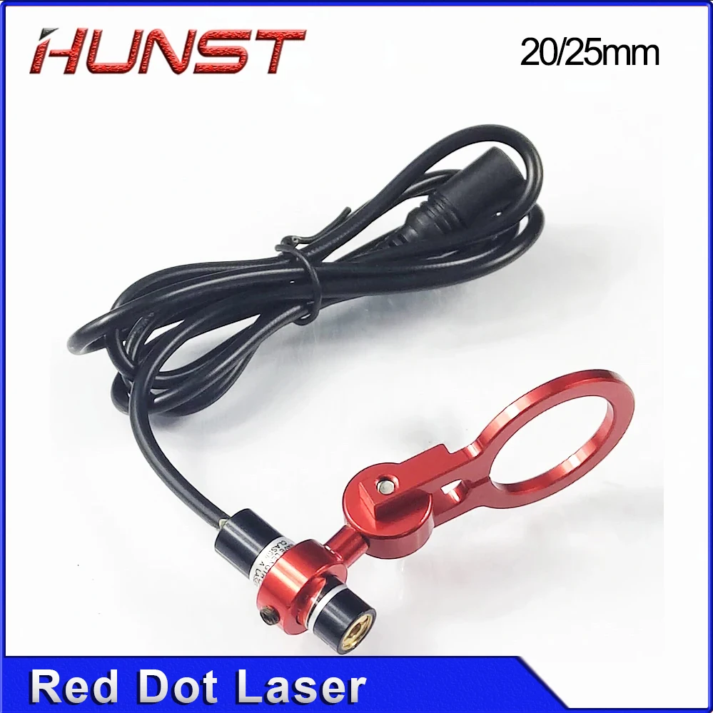 HUNST juego de soportes de punto rojo, módulo de diodo de 5V CC, posicionamiento del dispositivo para cabezal de corte de grabado láser Co2 DIY, diámetro de 20/25mm