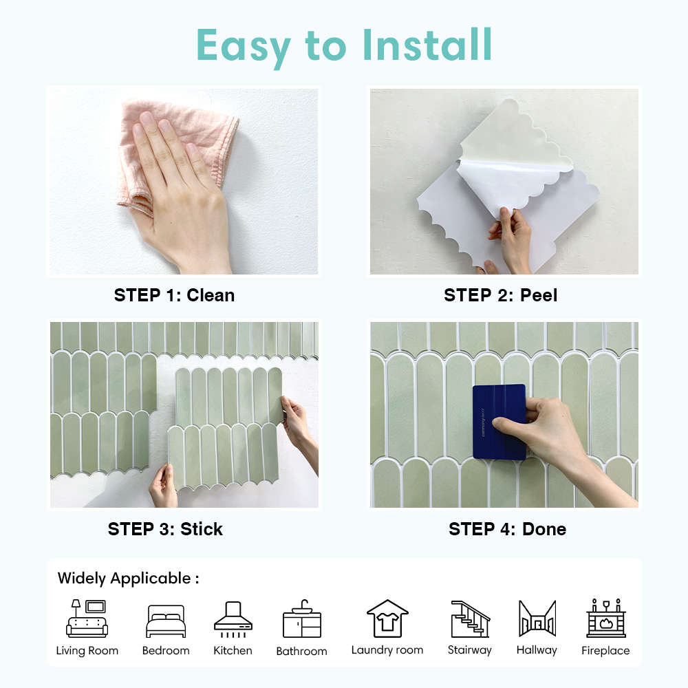 1/10 pces adesivo de telha de escala de peixe 3d, backsplash autoadesivo da telha verde 3d para o banheiro da cozinha, resistente à mofo de água, 30x30cm