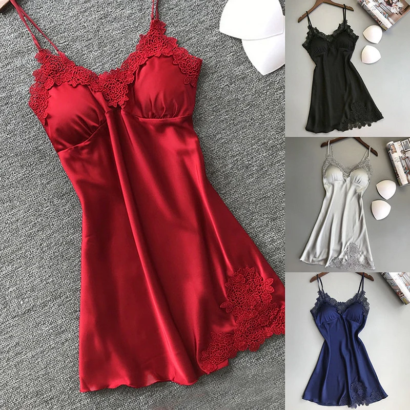 Sexy pijamas feminino seda suspender camisola senhoras primavera e verão gelo seda fina halter serviço de casa vestidos de noite de cetim