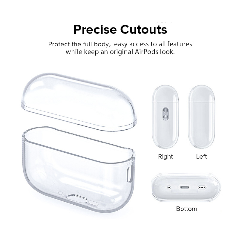 Clearance_Clear Case For AirPods Pro2 4 3 2 1 Pro Transparent Soft TPU Wirelsss Headphone Protective Cover For AirPods Pro 2 Ear