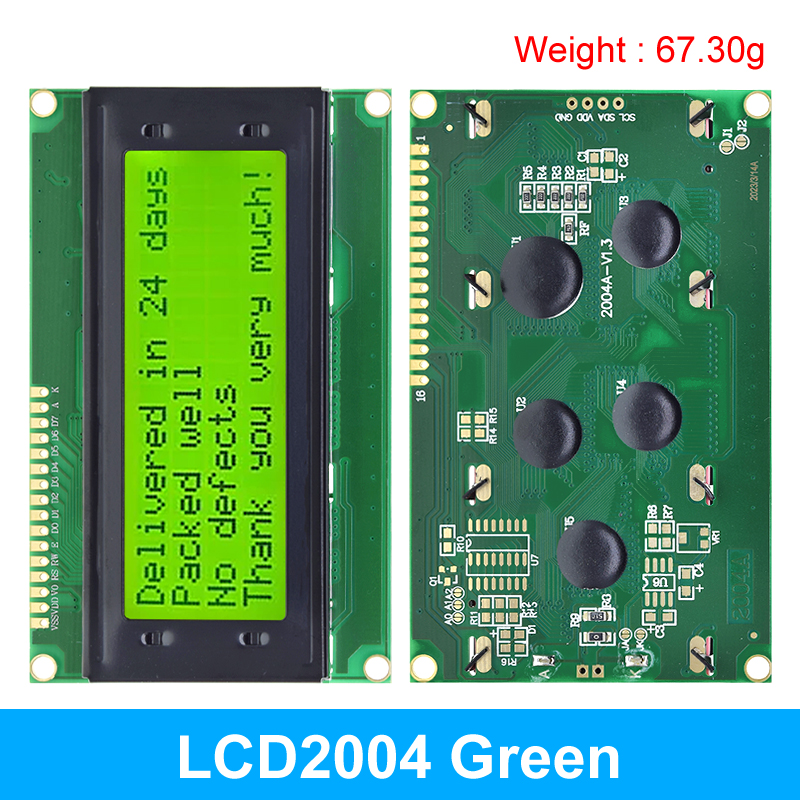 LCD2004 + I2C 2004 20x4 2004A pantalla azul/verde HD44780 caracter LCD/W IIC/I2C módulo adaptador de interfaz serie para Arduino