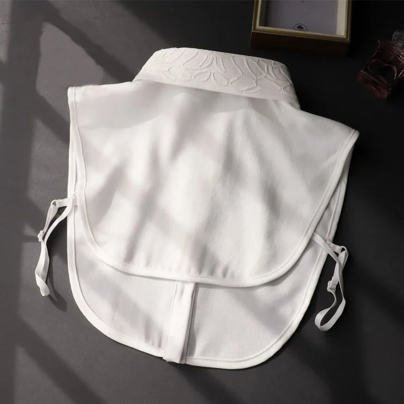 Collar falso blanco para mujer, camisa desmontable, suéter falso, cuello de encaje, accesorio de ropa