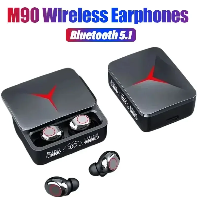 TWS M90 Drahtlose Kopfhörer Gaming Kopfhörer Bluetooth 5,3 Sport Ohrhörer mit Mikrofon Drahtlose Headset Für iPhone 16 15 14 13 Xiaomi