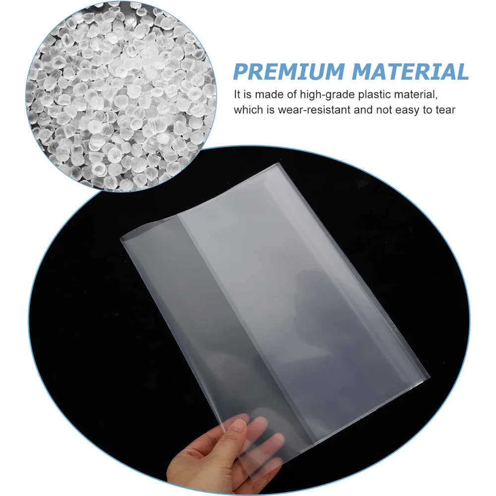 10-Pack Book Covers Clear Ultra-Thin -Anti-Scratch, Fits A4/Letter Sizes, for Textbooks/Notebooks - School Supplies/Home/Office