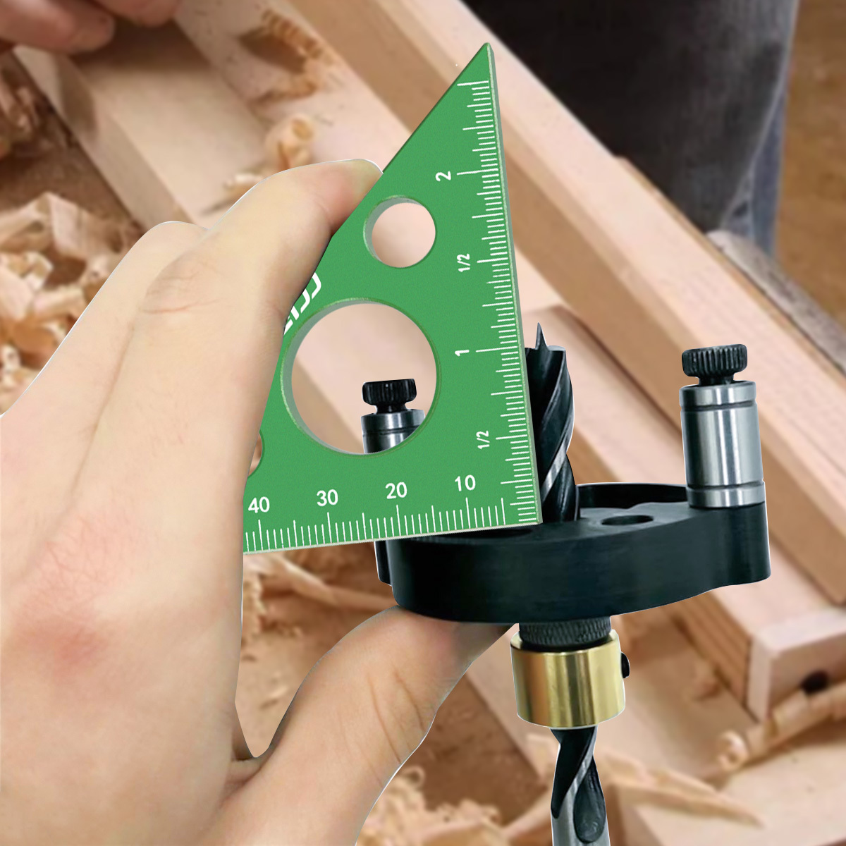 Aluminum Alloy Triangle Ruler, 45 Degree Angle Imperial and Metric Scales Isosceles Right Triangular Precision Carpentry Squares