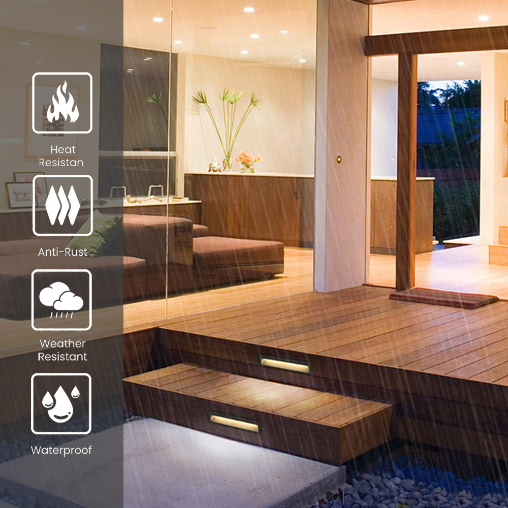 SANDIY Waterproof Led Stair&Step Light Outdoor Wall Sconce Lamp Big Embedded Nightlight 12v 220v for House Yard Balcony Terrace