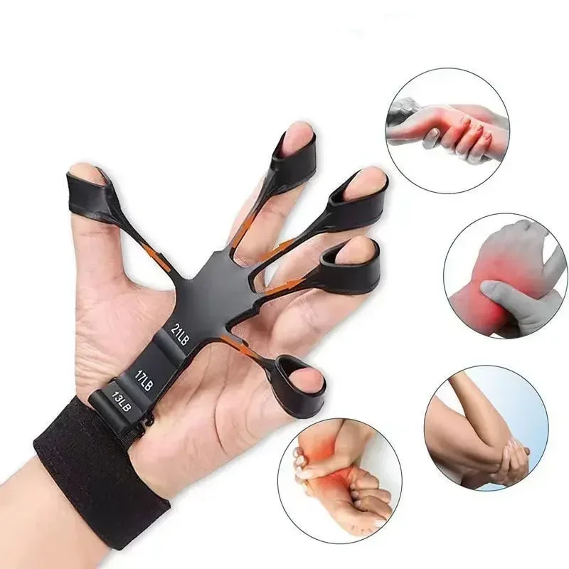 Nouvel entraîneur de doigts en Silicone, civière de poignet à 5 doigts, récupération de force des doigts, entraîneur de Flexion et d'extension de veines