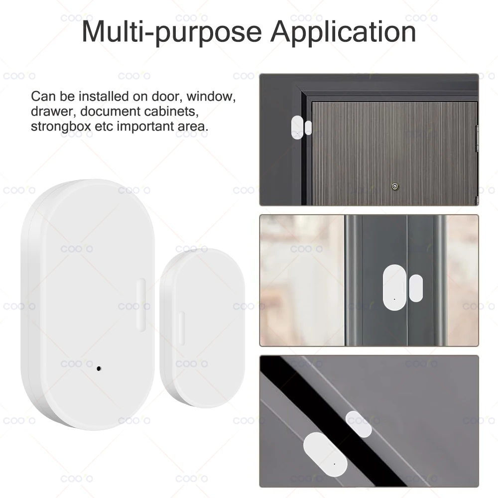 Zigbee-Sensor de contacto inteligente para puerta y ventana, detectores inalámbricos de apertura/cierre, funciona con Alexa, Google Home, asistente doméstico Zigbee2MQTT