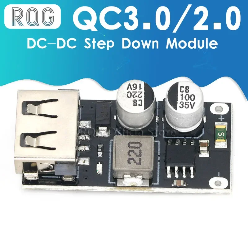 QC3.0 QC2.0 USB DC-DC Buck Chuyển Đổi Sạc Chức Module 6-32V 9V 12V 24V để Nhanh Chóng Sạc Nhanh Bảng Mạch 3V 5V 12V