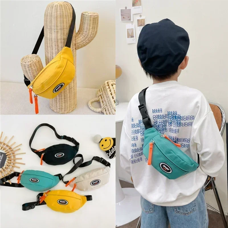 Saco de cintura com desenho animado dinossauro para crianças, saco de peito, bolsa de dinheiro, bolsa com zíper, bolsa para crianças, menina e menino, bebê, fofo