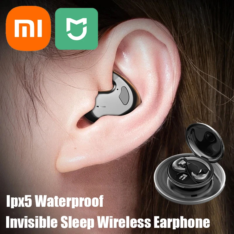 Xiaomi Mijia-auriculares invisibles para dormir, miniauriculares intrauditivos Ipx5, inalámbricos por Bluetooth, resistentes al agua, con micrófono, para música