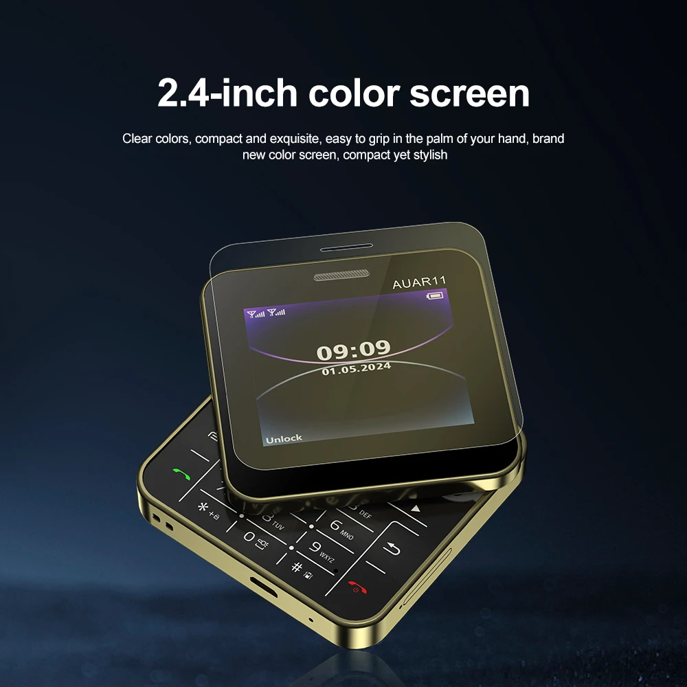 SERVO AUAR11 회전 슬라이딩 스크린 전화 2.4" 디스플레이 2G GSM 블랙리스트 단축 다이얼 소형 휴대폰 최신 다국어