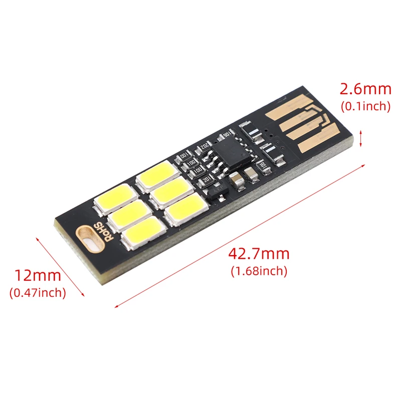 Mini lámpara LED con Sensor táctil, luz nocturna con enchufe USB, 5V, tarjeta de bolsillo, lectura de libros, lámpara de mesa para banco de energía, ordenador portátil