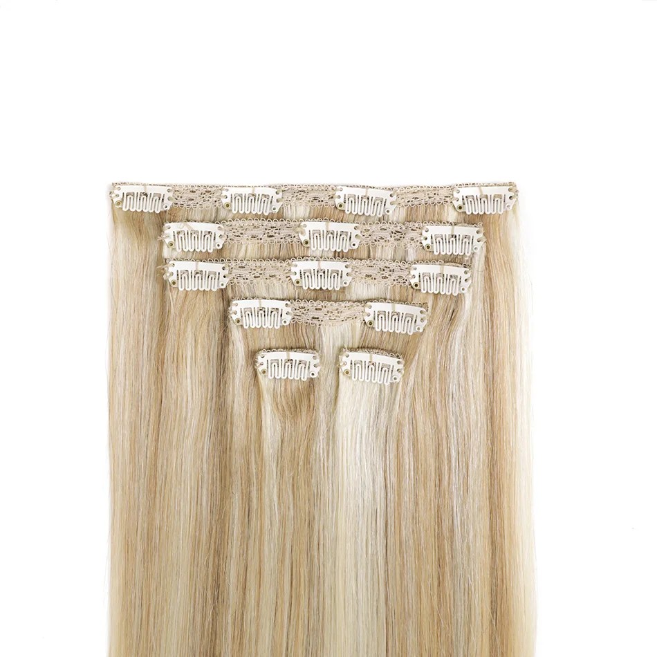 Bhf clipe em extensões de cabelo humano em linha reta extensões de cabelo natural cabeça cheia clipe em grampo de cabelo natural