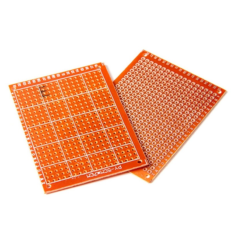 20Pcs PCB Universal Board Single Side Yellow 5x7cm PCB Board Prototype Perforated Grid Board for DIY