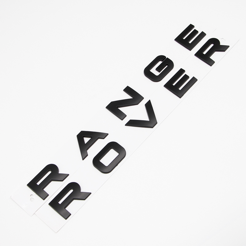 Logotipo 3D ABS, emblema de letras Range Rover negras, insignia trasera del capó delantero del coche para Range Rover Sport L320 L322 Evoque Velar, accesorios