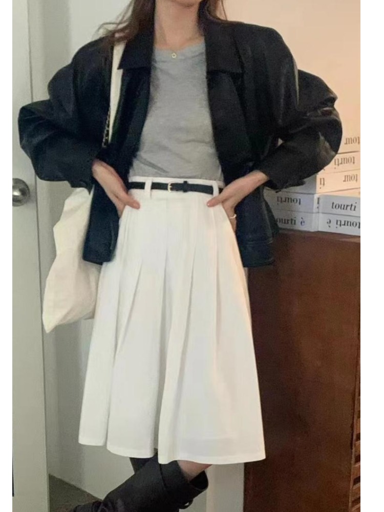 レトロスタイリッシュなジッパーポケットルーズ多用途 BF バイカーレザージャケットコート人形の襟バイクアウターウェア若い女性のための