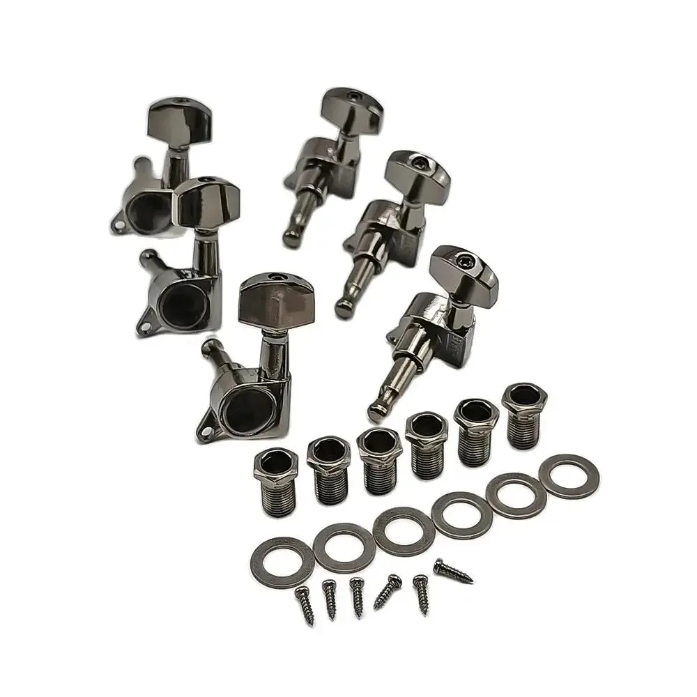 6pcs Sealed Guitar String Pegs Locking Tuners 3L3R Tuning Pegs String Tuner Acoustic Guitar Tuner Machine Head Knob 3Left 3Right