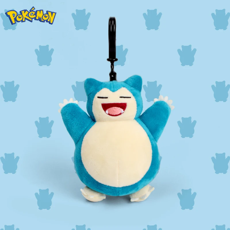 ของแท้สัตว์ Pokemon Series Pikachu Snorlax Kawaii ของเล่นตุ๊กตาน่ารักจี้ Keyring พวงกุญแจของขวัญวันเกิดสําหรับเด็ก