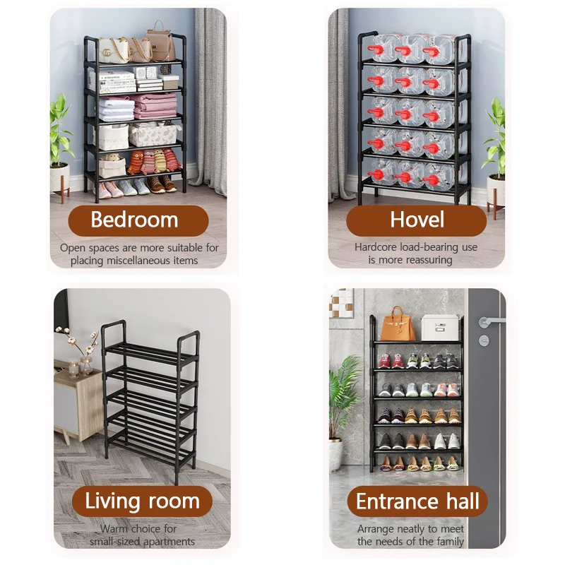 3/4 Layers Shoe Shelf Simple Multifunctional Shoe Storage Rack Rental Housing Dormitory Storage Rack Shoes Organizer