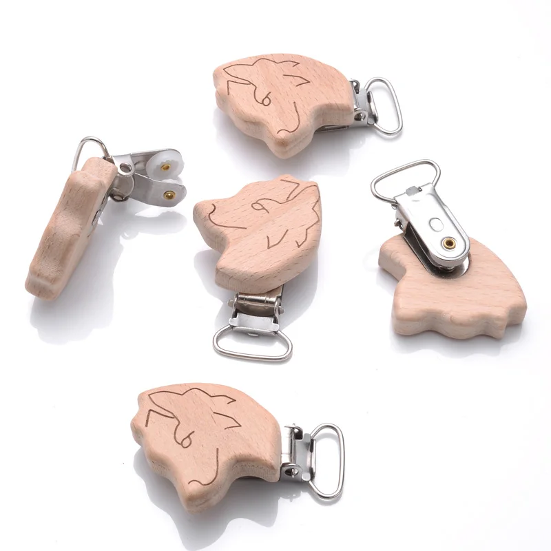 1 Cái In Hình Động Vật Giả Kẹp Vân Gỗ Sồi Núm Vú Kẹp Cho Miếng Dán Nhai Đồ Chơi Phụ Kiện DIY Chống Thả Cho Bé núm Vú Giả Dây Chuyền