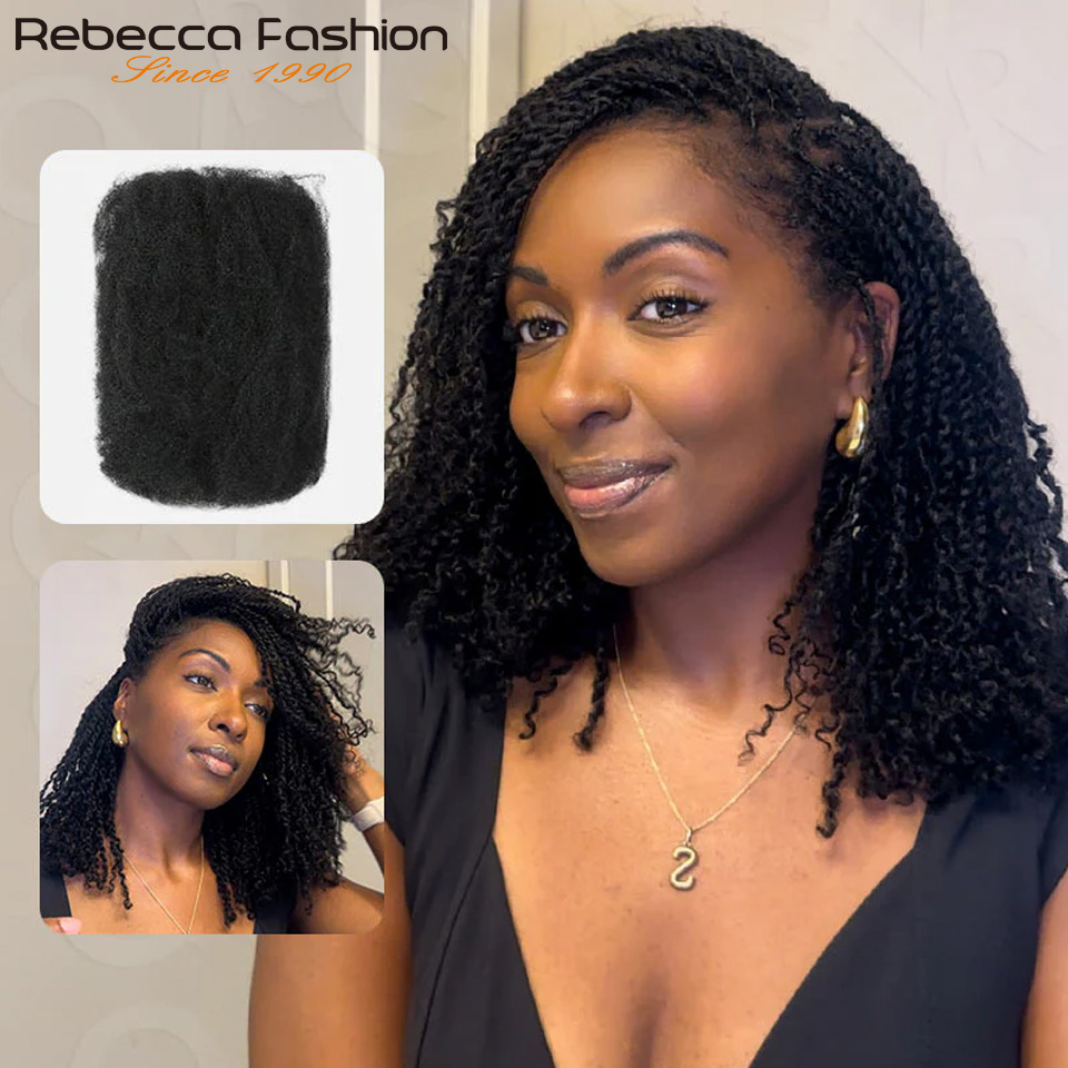 Qvr afro kinkys cabelo humano em massa para extensões dreadlock loc reparação trança torção apertado afro kinky cabelo humano para locs 50 g/pacote