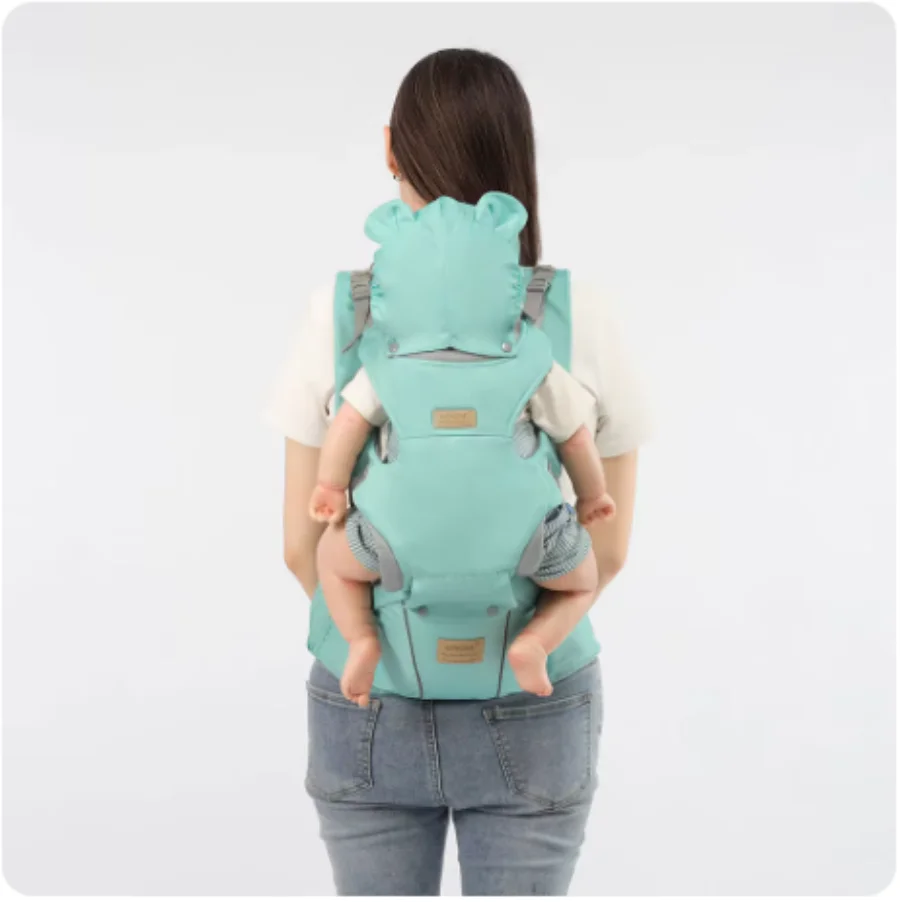 Sangles de sac à dos de porte-siège d'anca 3 en 1 pour bébé de 0 à 36 mois, ergonomiques avec chapeau coupe-vent pour bandes lumineuses d'hiver