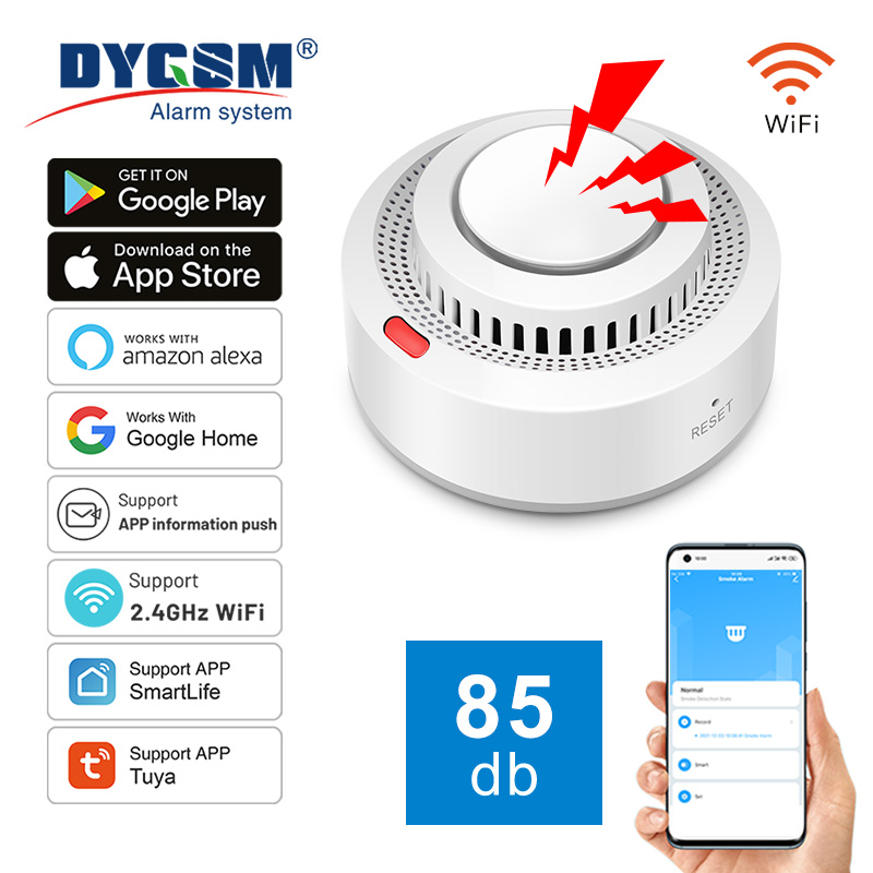 トゥヤwifi煙探知器防火スモークハウス組み合わせ火災警報システム消防士