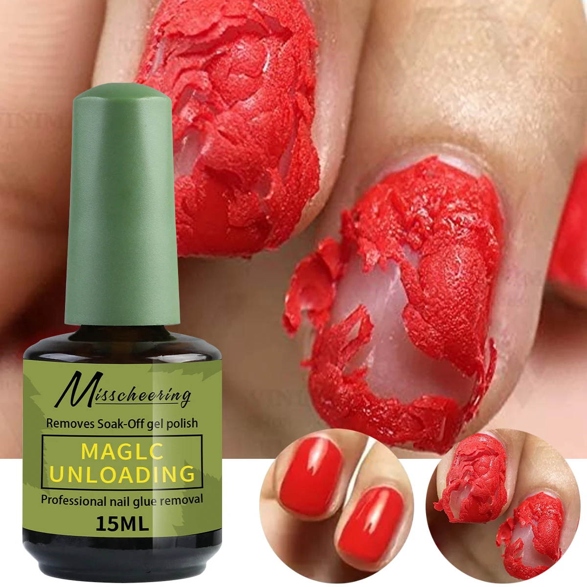 Misscheering-removedor de esmalte de uñas en Gel mágico rápido, 15ml, limpieza UV, barniz semipermanente, herramientas de eliminación de manicura