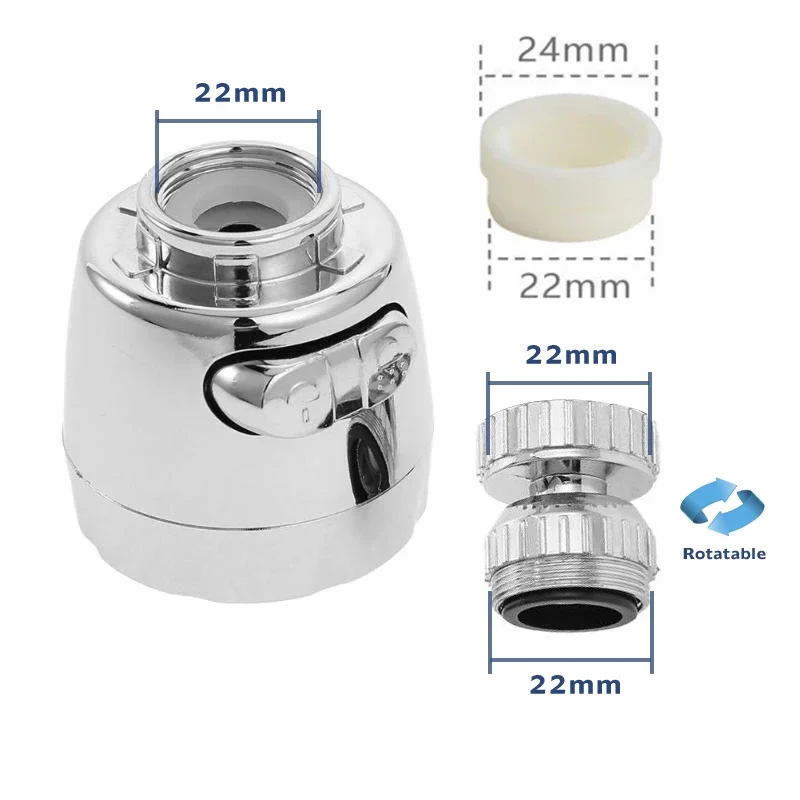 Universal Rotatable ก๊อกน้ําห้องครัวอะแดปเตอร์หัวฝักบัวห้องน้ํา Water Saving TAP Aerator Diffuser หัวฉีด Splash FILTER Bubbler