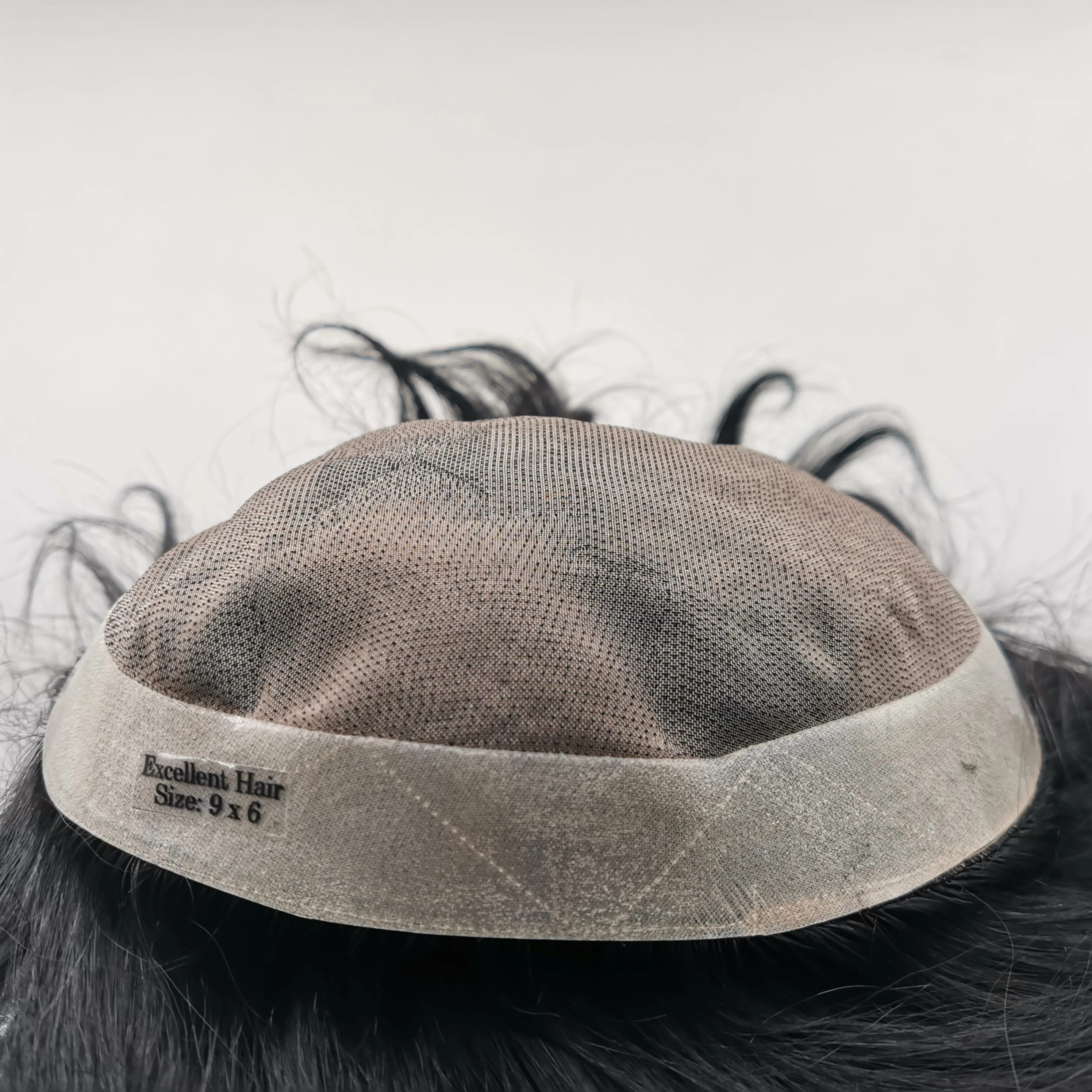Toupee สําหรับผู้ชาย Fine Mono Men Toupee ผมมนุษย์เปลี่ยนระบบผมเทียมผมสีดําธรรมชาติหน่วย