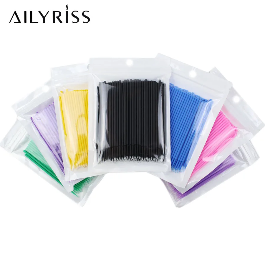 Cepillos desechables para pestañas, hisopo, 100 Uds., microcepillos, herramientas de extensión de pestañas, aplicadores de herramientas individuales para quitar pestañas