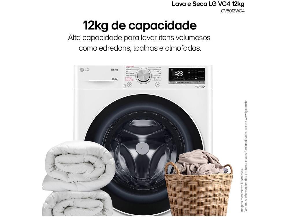 Lava e Seca LG 12kg Smart VC4 CV5012WC4 com - 220V