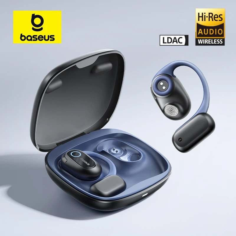 Baseus Bowie MF1 auriculares inalámbricos deportivos de oído abierto Bluetooth 5,4 ganchos para las orejas auriculares deportivos de graves grandes 60 horas de reproducción auriculares IPX4