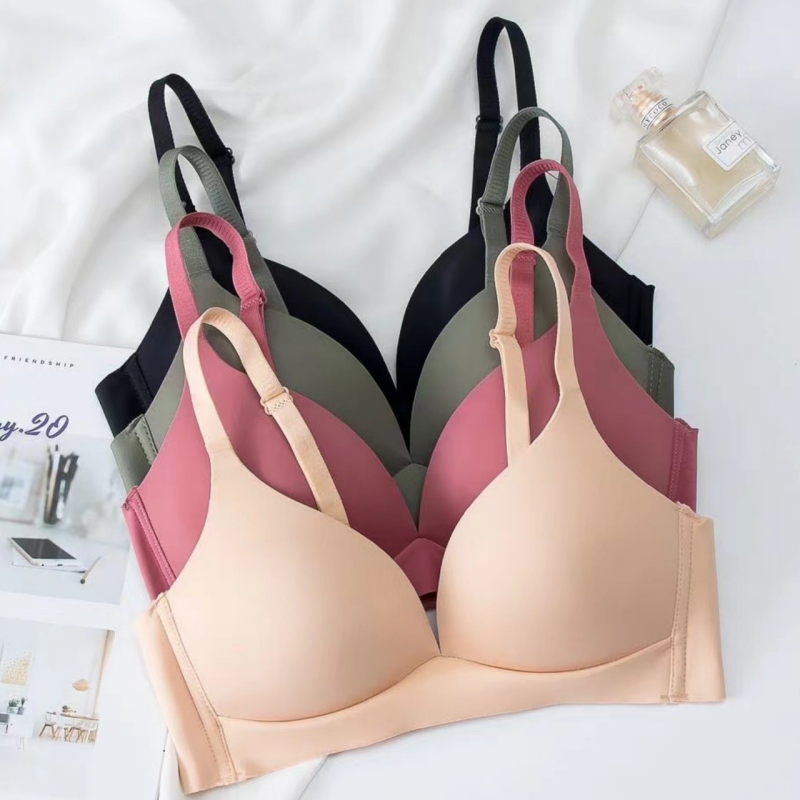 Japanse stijl naadloze push-up bh comfort draadloos ondergoed dames geen stalen ring bralette 3/4 cup glanzende beha vrouwelijke lingerie