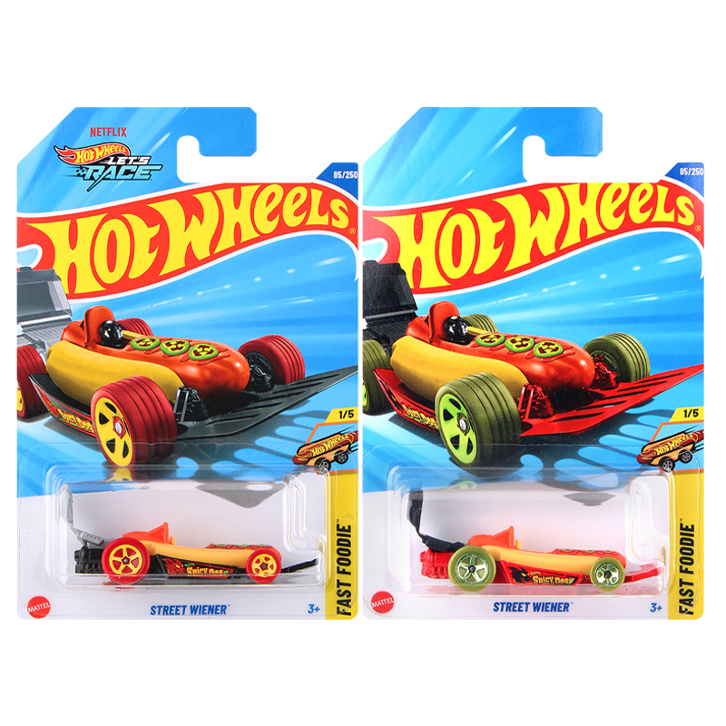 Hot Wheels # 85 2025 Street Wiener Spicy Hot Dog HW Fast Foodie 1/64 литая под давлением модель автомобиля игрушка для мальчиков подарок C4982